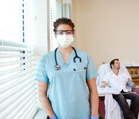 Profile of Renal Nurse with mask on